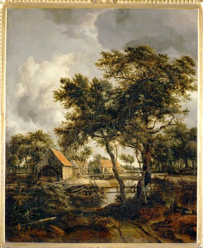 Le Moulin a eau - młyn wodny ... autorstwa Meindert Hobbema