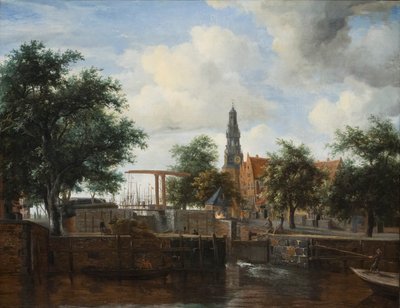 Śluza Haarlem, Amsterdam, ok. 1663-35 (olej na płótnie) autorstwa Meindert Hobbema