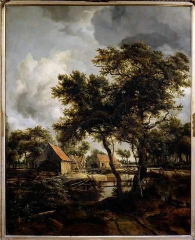 Młyn wodny Obraz Meinderta Hobbema (1638-1709) (ec.flam.) XVII w. Nd. 0,8x0,66 m Paryż, Muzeum Luwru. autorstwa Meindert Hobbema