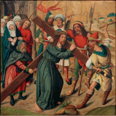 Chrystus niosący krzyż autorstwa Meister der Aachener Schranktüren