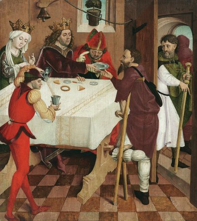 Jałmużna darowizna św. Oswald autorstwa Meister der Oswaldlegende