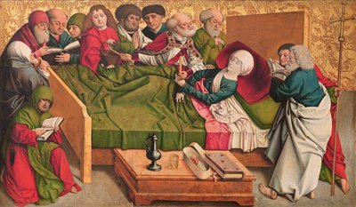 Śmierć Matki Boskiej, panel środkowy tzw. tryptyku Pretschlaipfera autorstwa Meister von Großgmain