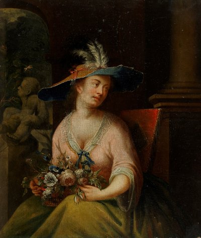 Dama z kwiatami autorstwa Melchior Brassauw