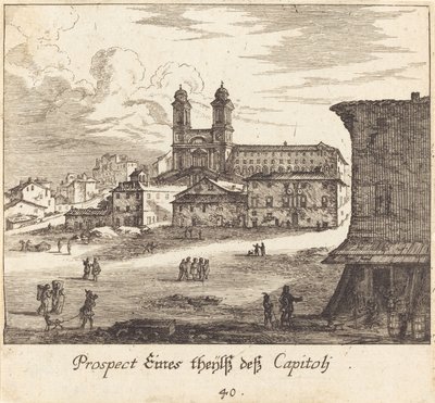 Widok miasta autorstwa Melchior Küsel after Johann Wilhelm Baur