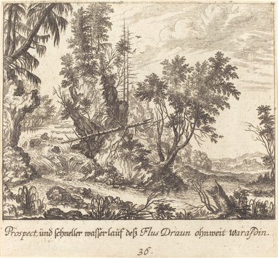 Rzeka Draun autorstwa Melchior Küsel after Johann Wilhelm Baur