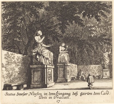 Ogrody, kardynał Deti, Frascati autorstwa Melchior Küsel after Johann Wilhelm Baur