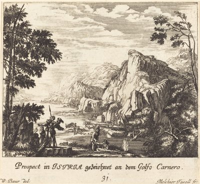 Istria, Zatoka Owcza autorstwa Melchior Küsel after Johann Wilhelm Baur