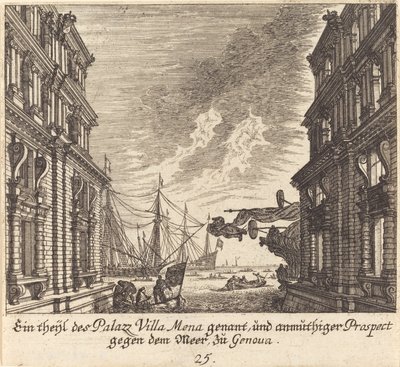 Pałac Villamena, Genua autorstwa Melchior Küsel after Johann Wilhelm Baur