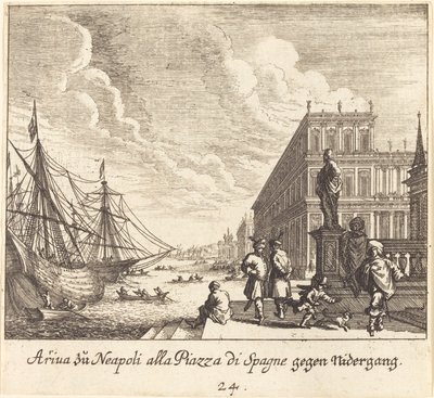 Palazzo di Spagna, Neapol autorstwa Melchior Küsel after Johann Wilhelm Baur