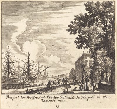 Shipps, Fundamenti Novi, Neapol autorstwa Melchior Küsel after Johann Wilhelm Baur