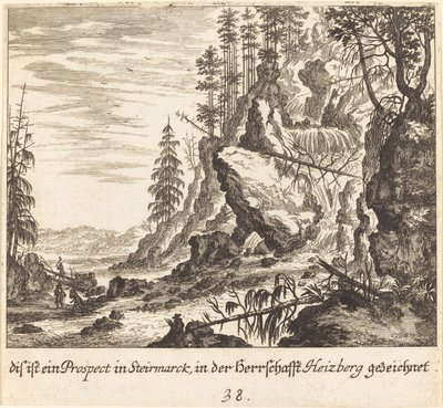 Zobacz w Stairmarck autorstwa Melchior Küsel after Johann Wilhelm Baur