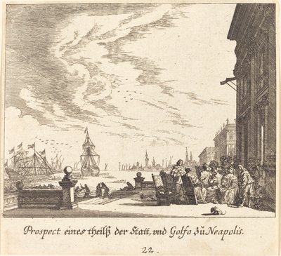 Widok na Zatokę Neapolitańską autorstwa Melchior Küsel after Johann Wilhelm Baur