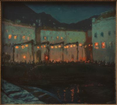 Nocny festiwal folklorystyczny nad jeziorem Garda autorstwa Melchior Lechter