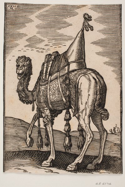Osiodłany Wielbłąd autorstwa Melchior Lorck