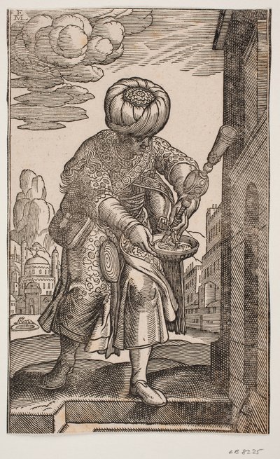 Saquatz z workiem na wodę pod pachą autorstwa Melchior Lorck