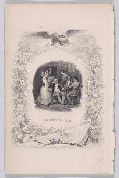 Dobry starzec z Pieśni Bérangera, 1829. autorstwa Melchior Peronard
