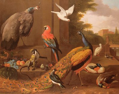 Ptaki w krajobrazie autorstwa Melchior de Hondecoeter