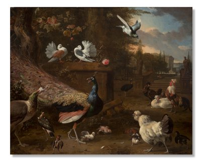 Menażeria, ok.1680 autorstwa Melchior de Hondecoeter