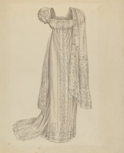 Suknia ślubna z szalikiem, ok. 1900 r. 1939. autorstwa Melita Hofmann