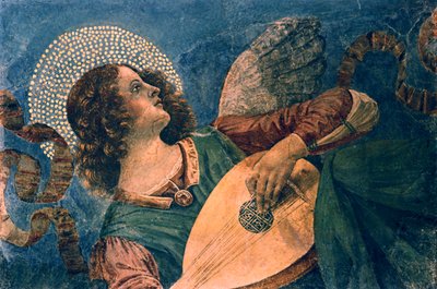 Anioł grający na lutni, XV w. autorstwa Melozzo da Forli