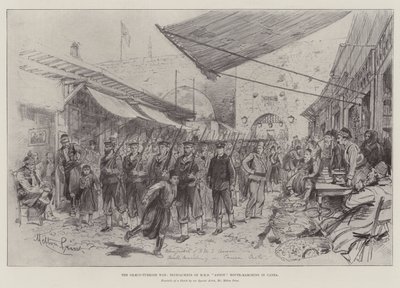 Wojna grecko-turecka, Bluejackets of HMS Anson Route-Marching in Canea autorstwa Melton Prior