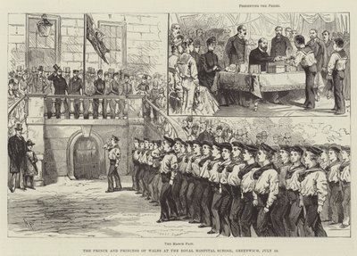 Książę i księżna Walii w Royal Hospital School, Greenwich, 10 lipca autorstwa Melton Prior