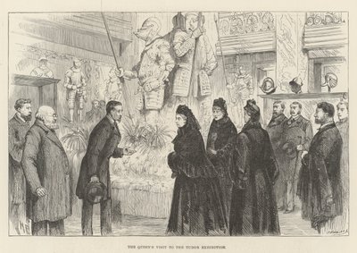Wizyta królowej na wystawie Tudorów autorstwa Melton Prior