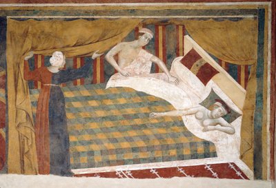 Scena życia małżeńskiego, ok. 1306 autorstwa Memmo di Filippuccio