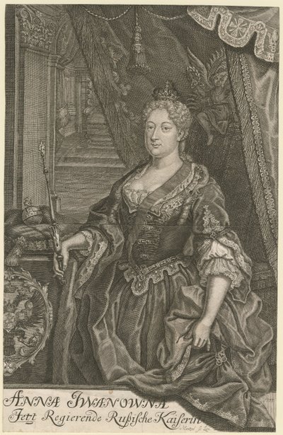 Portret cesarzowej Anny Ioannovny 1693-1740, 1733 autorstwa Mentzel
