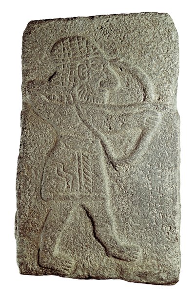 Łucznik hetycki, z pałacu Kapara, króla Guzany, w Tell Halaf (Syria), IX w. p.n.e. (płaskorzeźba na kamieniu) autorstwa Mesopotamian Mesopotamian