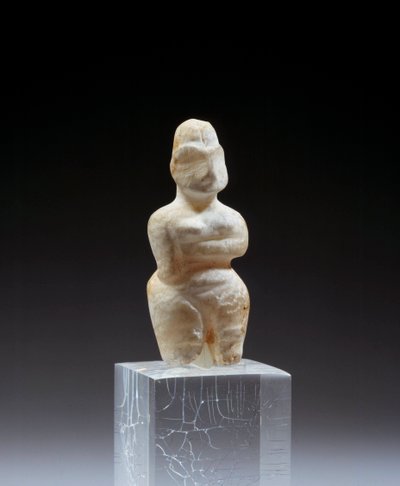 Mezopotamia: alabastrowa statuetka żeńska z nekropolii Tell es Sawwan. 5800-5500 p.n.e. Paryż, Luwr autorstwa Mesopotamian Mesopotamian