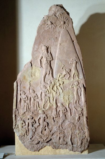 Mezopotamia: stela w czerwonym gresie zwycięstwa Naram Sina. Okres agady (około 2350-2200 pne). Od Accad. Paryż, Luwr autorstwa Mesopotamian Mesopotamian