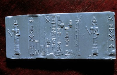 Sztuka Wschodu: pieczęć doktora Ur-Lugala (Ur Lugal, III tysiąclecie p.n.e.), starożytność Azji. Muzeum w Luwrze autorstwa Mesopotamian Mesopotamian