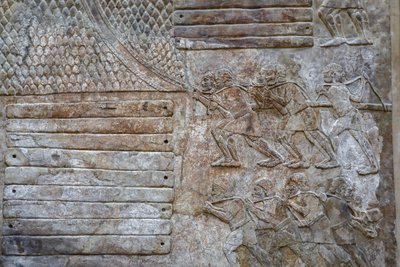 Transport drewna cedrowego z Libanu. (Płaskorzeźba) autorstwa Mesopotamian Mesopotamian