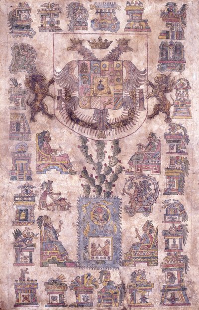 Iluminowany dokument z Meksyku, przedstawiający herb wicekróla Sotomayora, ok. 1645 autorstwa Mexican School