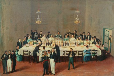 Bankiet wydany w Oaxaca na cześć generała Antonio Leon autorstwa Mexican School