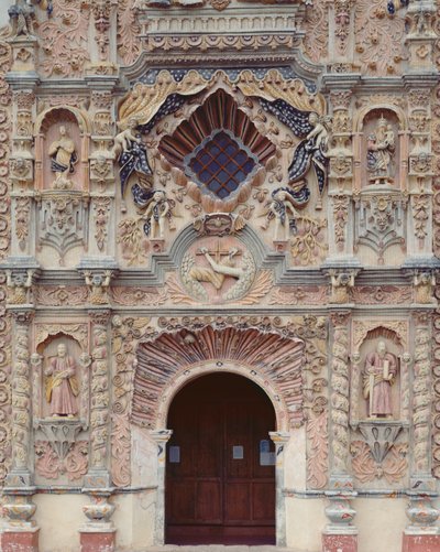 Fasada franciszkańskiego kościoła misyjnego św. Franciszka, 1754-62 autorstwa Mexican School