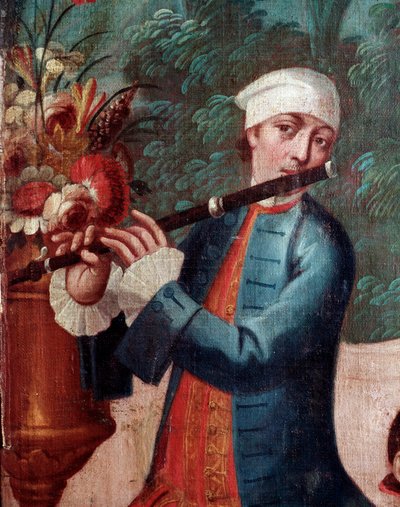 Flecista (detal na ekranie, obraz) autorstwa Mexican School