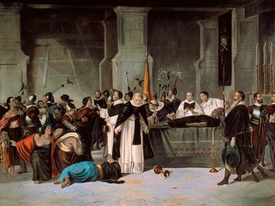 Pogrzeb Atahualpy, sierpień 1533, ok. 1869 (olej na płótnie) autorstwa Mexican School