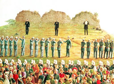 Egzekucja Maksymiliana I (1832-67) (olej na płótnie) autorstwa Mexican School
