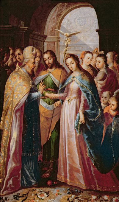 Małżeństwo Maryi i Józefa autorstwa Mexican School