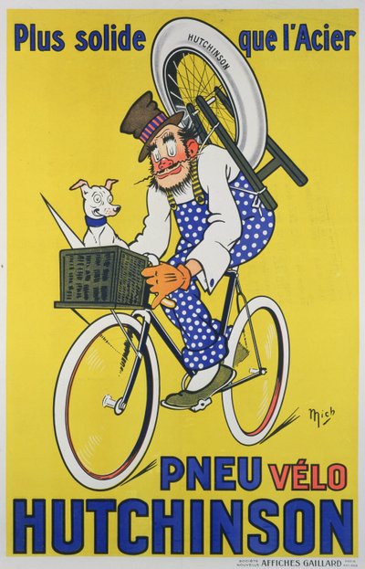 Plakat reklamujący opony rowerowe Hutchinson (kolor lito) autorstwa Mich