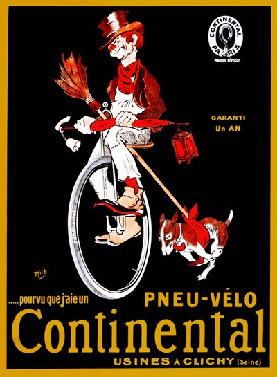 Plakat reklamowy opon Continental. autorstwa Mich