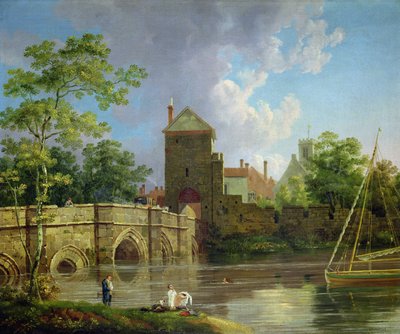 Layerthorpe Postern, York, ok. 1769 (olej na płótnie) autorstwa Michael (1743-1801) Rooker