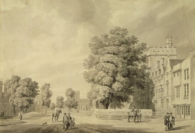 St Johns College, Oxford (pióro i tusz oraz wash) autorstwa Michael Rooker