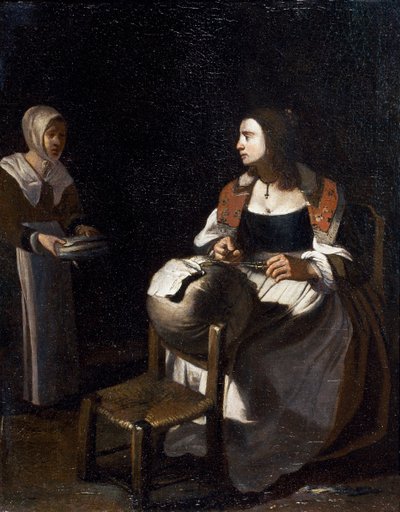 Koronkarka do poduszek (olej na płótnie) autorstwa Michael (attr. to) Sweerts