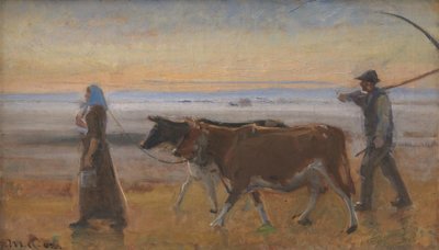 Krowy przeganiane przez bagna autorstwa Michael Ancher