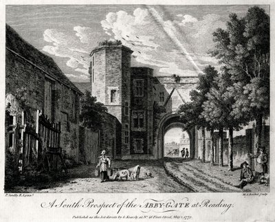 Południowa perspektywa Abby-Gate w Reading, Berkshire, 1775 autorstwa Michael Angelo Rooker