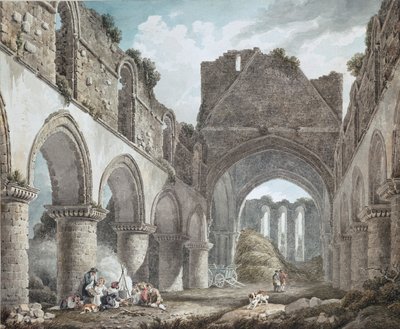 Opactwo Buildwas, Shropshire, c1760-1800 autorstwa Michael Angelo Rooker