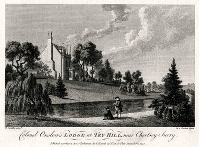Colonel Onslows Lodge w Try-Hill, niedaleko Chertsey, Surry, 1777 autorstwa Michael Angelo Rooker